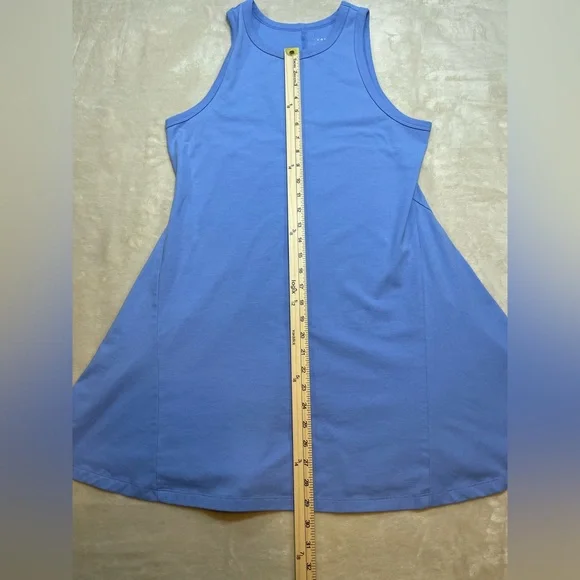 A New Day Blue Sleeveless Swing Dress | Athleisure Stretch Knit | Medium - Picture 5 of 6